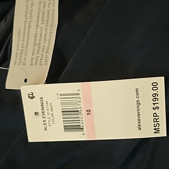 📣 Alex Evenings Long Knot Front Dress👗Maxi Front Slit Ladder Rhinestone 🆕 10 - Picture 7 of 9